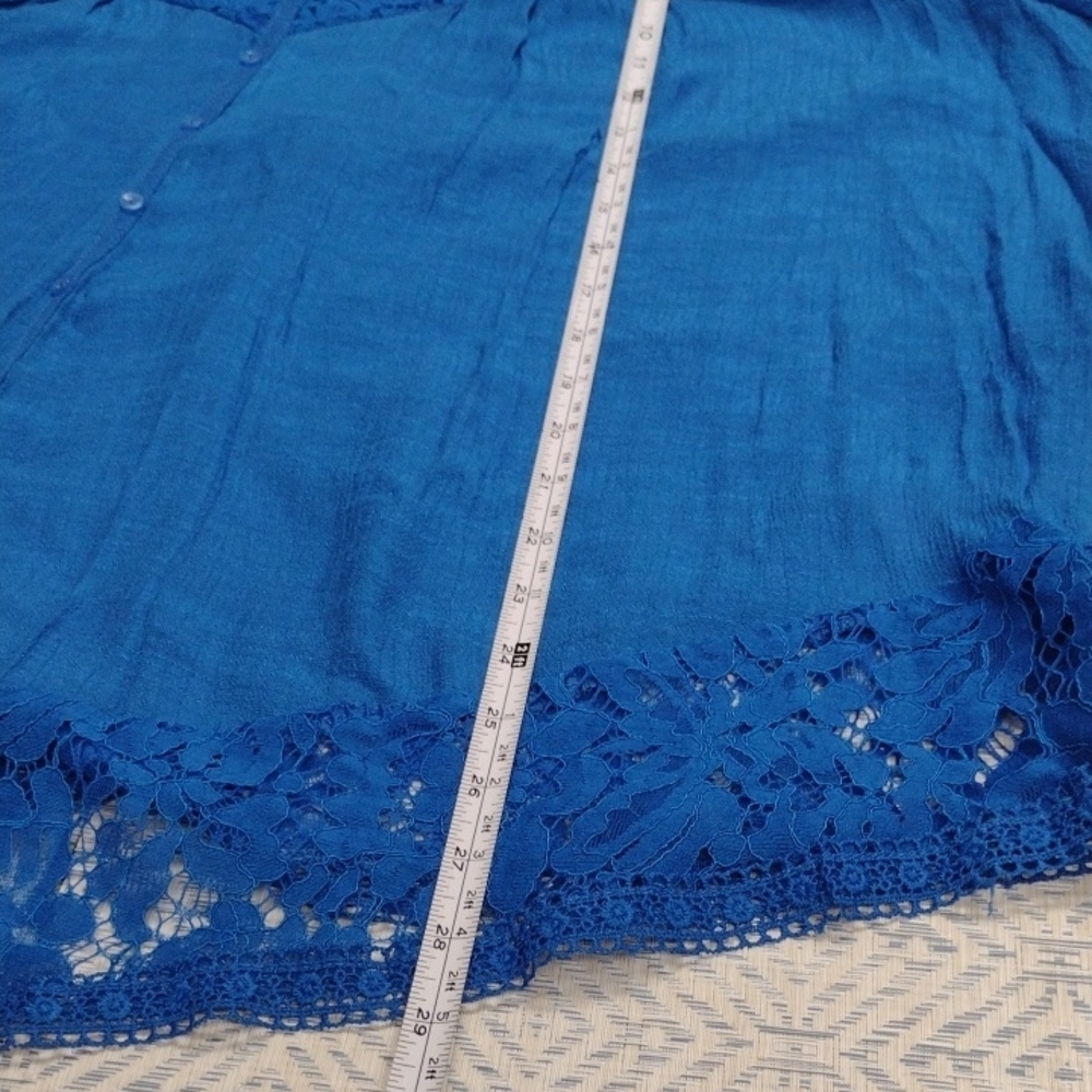 Zac & Rachel Royal Blue Lace Blouse - Picture 10 of 13